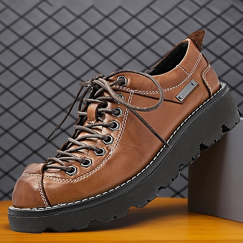 

Herren Outdoor Freizeitschuhe für Herren Retro Handgefertigte Schuhe Wandern Wanderschuhe Vintage Brautkleider schlicht Outdoor Täglich Leder Warm Körpergröße erhöhen Komfortabel Stiefeletten