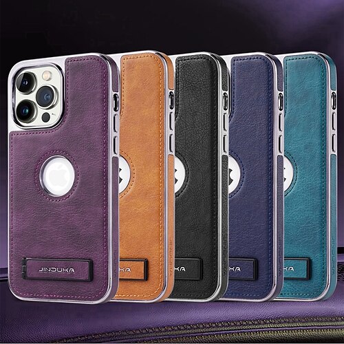 

telefone Capinha Para iPhone 15 Pro Max iPhone 14 Pro Max iPhone 13 12 11 Pro Max Capa traseira Com Suporte Proteção de corpo inteiro Antichoque Retro TPU Couro PU