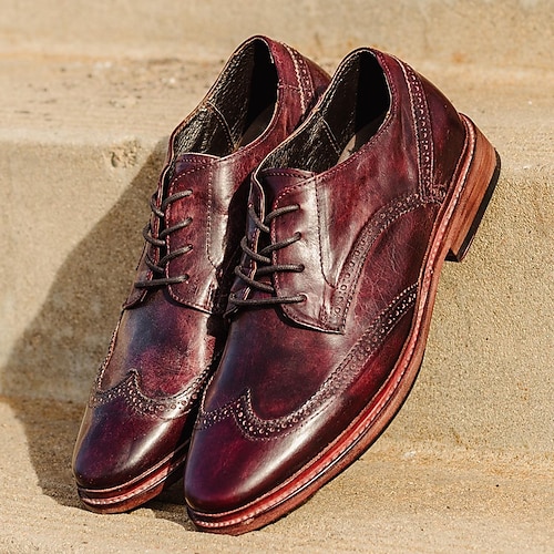 

Homme Oxfords Chaussures derby Rétro Chaussures formelles Marche Décontractées Noël du quotidien Cuir Confortable Bottine / Demi Botte Mocassins Noir Rouge Marron Printemps Automne