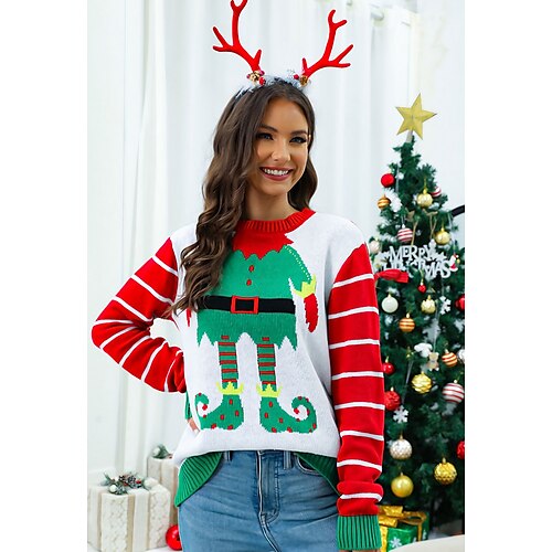 

Christmas Santa Claus Ugly Christmas Sweater / Sweatshirt Sweatshirt Pullover Anime Funny Top For Women's Adults' 3D Print 100% Polyester Party Casual Daily