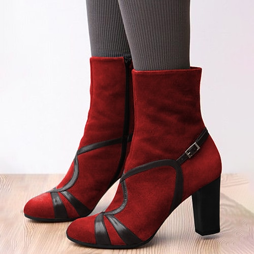 

Mulheres Botas Sapatos de Natal Sapatos de camurça Tamanhos Grandes Casamento Festa Diário Botas Botas Tornozelo Inverno Salto Robusto Ponta Redonda Vintage Elegante Sensual Camursa Sintética Mocassim