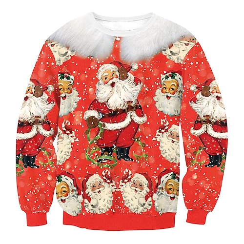 

Noël père Noël Pull de Noël Sweat à capuche Sweat Imprime Art graphique Sweat à capuche Pour Homme Femme Unisexe Adulte Impression 3D 100 % Polyester Soirée