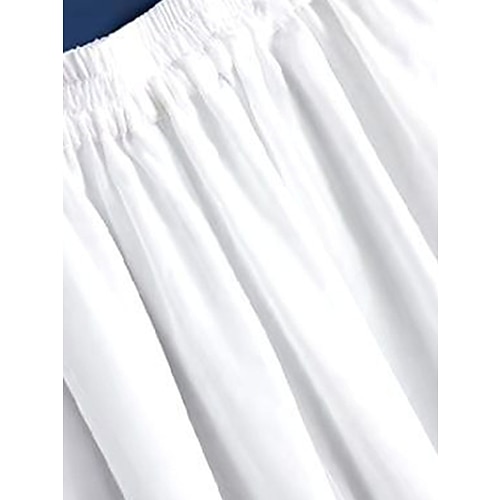  Femmes Jambe large Pantalons Vacances Streetwear Léger Longueur complète Taille haute Uni Taille Élastique Coupe haute Respirabilité Confortable Micro-Élastique Extérieur Fête Tenue quotidienne Noir