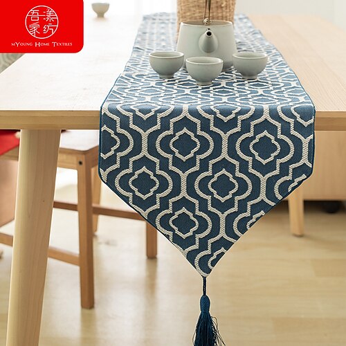 

Table Runner Cotton Linen Blend Dining Table Decoration, Farmhouse Tablerunner Table Flag Decor For Dining Weddig Party Holiday