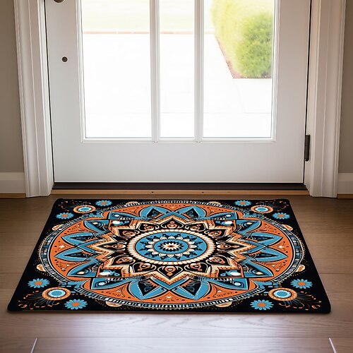 

Datura géométrique mandla paillasson antidérapant résistant à l'huile tapis intérieur extérieur tapis chambre décor salle de bain tapis d'entrée tapis de porte