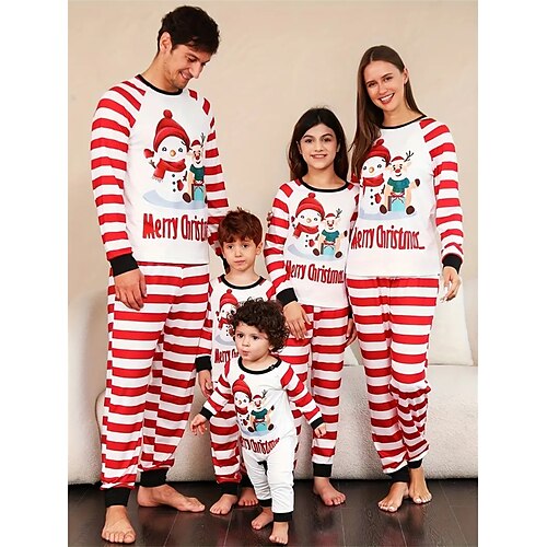 

Weihnachtsmann Rentier Familie Weihnachten Pyjamas Nachtwäsche Herren Damen Jungen Mädchen Passende Familienoutfits Weihnachten Silvester Heiligabend Kinder Erwachsene Freizeitkleidung Polyester oben