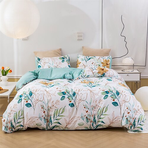

Floral Printed Microfiber Soft Lightweight Duvet Quilt Comforter Bedding Covers with Zip Ties