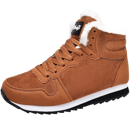 Women's Faux Suede Winter Sneakers with Plush Lining