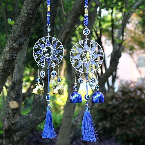 

1pc Large Sunflower Wind Chimes Retro Sun Moon Star Pendant Hanging Ornaments Bells Garden Wind Chimes Hanging Decorations Outdoor Decor Wedding Yard Patio Decor