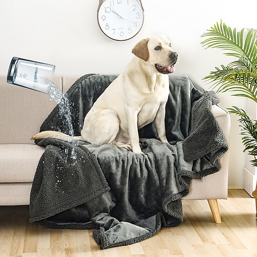 

Wasserdichte, gemütliche Sherpa-Decke für Haustiere, Flanell, bequeme Sherpa-Haustierdecke aus Baumwollplüsch, Hundehütte