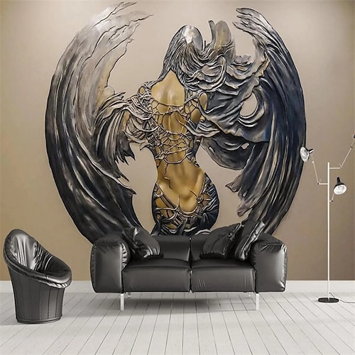 

Pessoas papel de parede mural anjo revestimento de parede adesivo descascar e colar removível pvc/vinil material autoadesivo/adesivo decoração de parede necessária para sala de estar cozinha banheiro