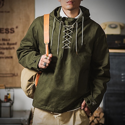 

Hombre Sudadera Verde Ejército Con Capucha Plano Acordonado Deporte Diario Festivos Ropa de calle Fresco Casual Primavera Otoño Ropa Sudaderas con capucha Sudaderas