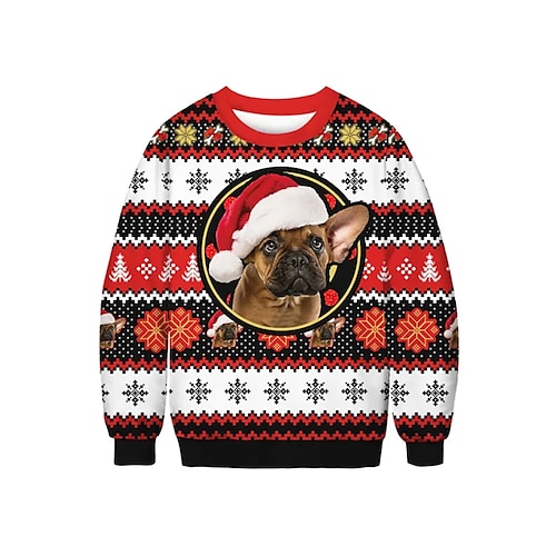 

Hässliches Weihnachts-Sweatshirt Damen Zur Seite fahren Katze Hund Hässliche Weihnachten Sportbekleidung Lustig Festival Schwarz Hellgrün Wein Party Weihnachten Rundhalsausschnitt Langarm Oberteil