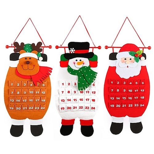 

Calendrier de l'avent de noël, père noël, bonhomme de neige, élan, nouvel an, décoration de noël pour la maison et le bureau, ornements