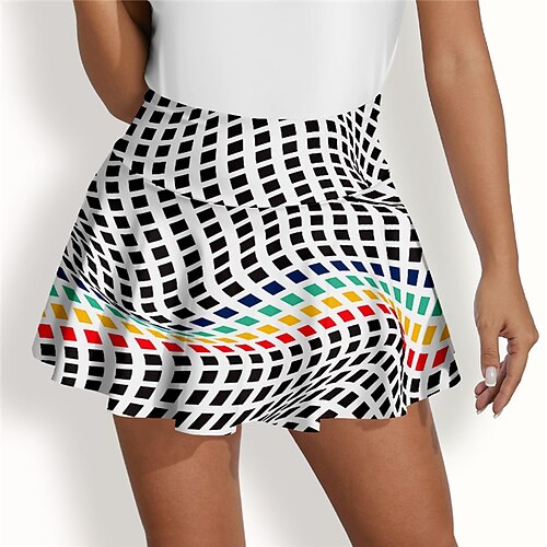 

Mujer Falda de tenis falda de golf Transpirable Secado rápido Dispersor de humedad Ropa de tenis Ropa de golf Ajuste regular 2 en 1 Bolsillo para tee de golf Impreso Verano Tenis Golf pepinillo