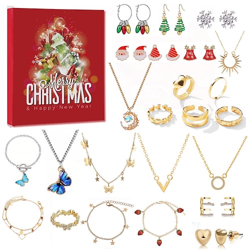

Christmas Advent Calendar 2023 Xmas Gift Countdown Bracelets Making Kit 24 Days Christmas Gift DIY Charm Beads and Bracelets for Girls Women Kids