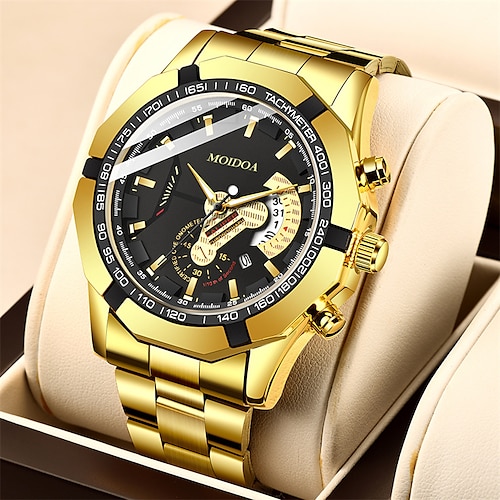 

Montre de sport pour hommes, bracelet en acier, mouvement à quartz, calendrier, étanche, lumineux, grand cadran, nouvelle collection