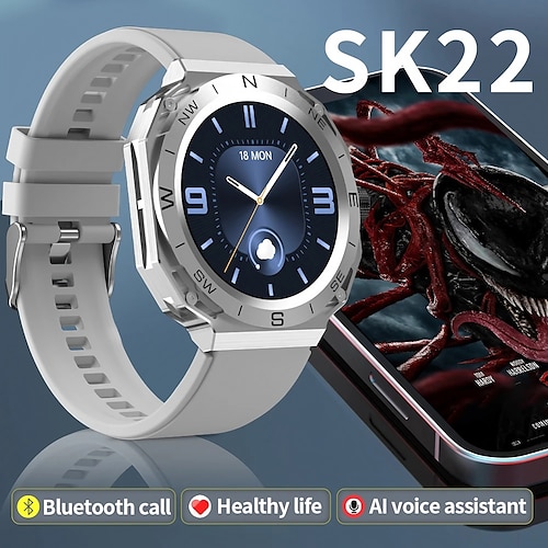 

Sk22 relógio inteligente masculino bluetooth chamada tela cheia esportes ip68 à prova dip68 água ecg monitor de saúde smartwatch para ios android