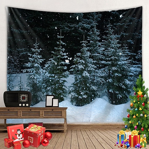 

Merry Christmas Hanging Tapestry Wall Art Xmas Large Tapestry Mural Decor Photograph Backdrop Blanket Curtain Home Bedroom Living Room Decoration