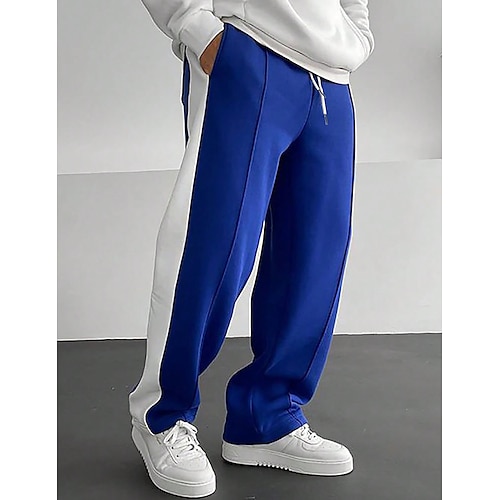 

Hombre Pantalones de Deporte Pantalón Jogger Pantalones Pantalones plisados Bolsillo Correa Cintura elástica Plano Comodidad Transpirable Exterior Diario Noche 100% Algodón Moda Casual Azul Piscina