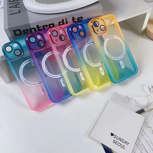 

téléphone Coque Pour iPhone 15 Pro Max Plus iPhone 14 Pro Max iPhone 13 Pro Max iPhone 12 Pro Max iPhone 11 Pro Max Coque Arriere Translucide Prise en charge de la charge sans fil Antichoc Dégradé de