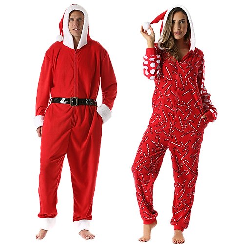 

Santa Claus Family Christmas Pajamas Nightwear Christmas Pajamas Men's Women's Family Matching Outfits Christmas Masquerade Christmas Eve Adults' Christmas Home Wear Polyester Onesie