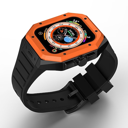 

1 Packung Sportarmband Kompatibel mit Apple Watch Armband 44mm 45 mm mit Fall Robust Luxus Silikon Ersatzarmband für iwatch Series 8 7