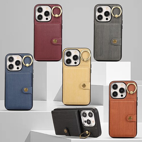 

teléfono Funda Para iPhone 15 Pro Max Plus iPhone 14 Pro Max Plus iPhone 13 Pro Max iPhone 12 Pro Max Funda Trasera Tarjetas billetera Soporte para Anillo Ranura para tarjetas Antigolpes Retro TPU