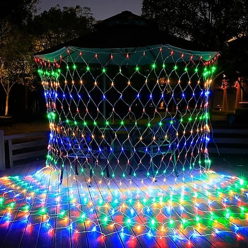 

2600 Leds Christmas Decorative Highlight Mesh Light Indoor and Outdoor Courtyard Garden Lawn Wedding Holiday Decorative Light 10 8m-2600/6 4m-880/3 2m-200/1.5 1.5m-96Leds