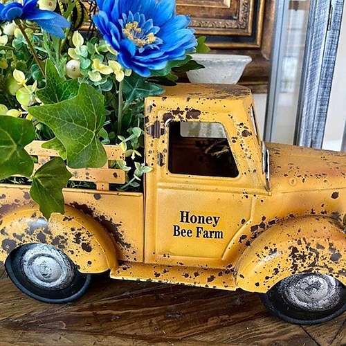 

Pot de fleur en résine de camion rétro, pots de fleurs succulents, décor d'arrangement floral de camion de ferme, décor de plante de voiture, jardinière de patio, jardinières pour plantes d'extérieur pour la décoration extérieure du jardin de la maison