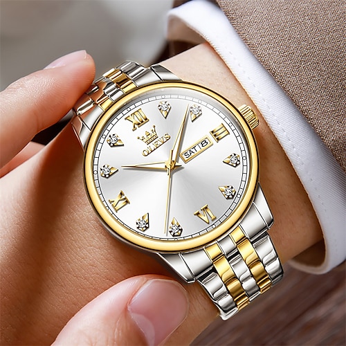

New Olevs Brand Men'S Watches Luminous Calendar Week Display Chronograph Multifunction Quartz Watch Waterproof Sports Men'S Watches