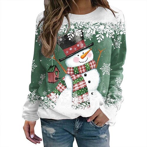 

Weihnachten Schneemann Weihnachtsstrickjacke Kapuzenshirt Pullover Bedruckt Grafik Kapuzenshirt Für Herren Damen Unisex Erwachsene 3D-Druck 100% Polyester Party Festival