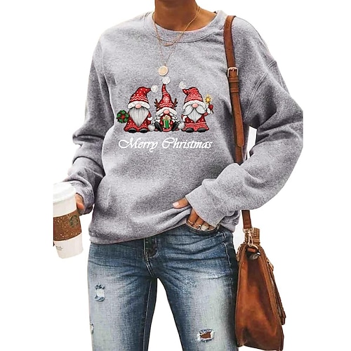 

Navidad Suéter de navidad Sudadera Estampado Bolsillo delantero Gráfico Sudadera Para Mujer Adulto Estampado en caliente 100% Poliéster Casual Diario Festival