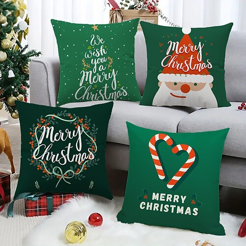 

Capa de almofada dupla face de bastão de doces de natal, 1 peça, capa de almofada decorativa macia de natal, fronha para quarto, sala de estar, sofá, cadeira