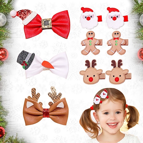 

Baby Mädchen Schulanfang / Outdoor / Weihnachts Geschenke Tier / Karikatur Schleife Baumwolle Haarzubehör MS3397 9er-Pack