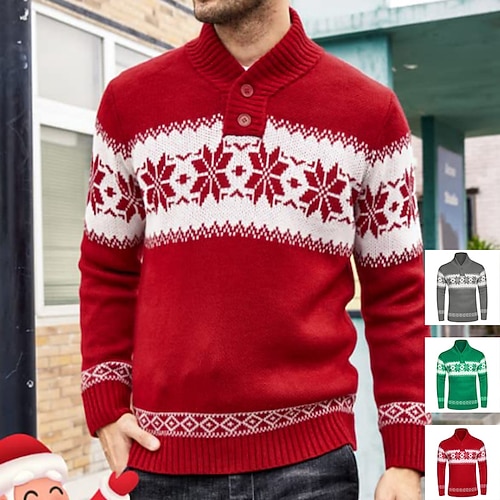 

Navidad Reno Suéter de navidad Sudadera Pullover Geométrico Gracioso Cima Para Hombre Adulto Impresión 3D 100% Poliéster Fiesta Casual Diario