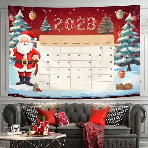 

calendrier de coutdown de noël tapisserie suspendue art mural noël grande tapisserie décor mural photographie toile de fond couverture rideau maison chambre salon décoration