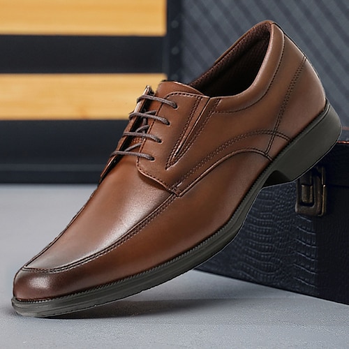 

Homme Oxfords Chaussures derby Chaussures habillées Marche Décontractées du quotidien Polyuréthane Confortable Bottine / Demi Botte Mocassins Noir Marron Printemps Automne