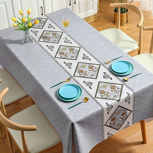 

Nappe imperméable en pvc, nappe rectangulaire résistante à l'huile, couverture de table pour fête, repas en famille, restauration