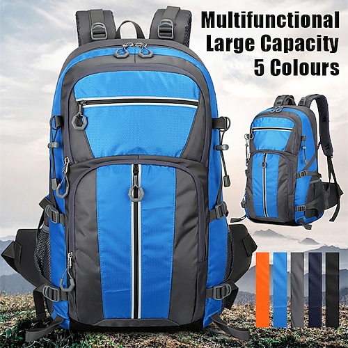 

Men's Backpack School Bag Bookbag Functional Backpack Tactical Backpack School Outdoor Camping Hiking Polyester Large Capacity Waterproof Durable Buckle Zipper / Black / dark blue / orange