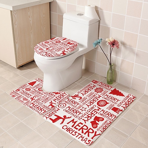 

Bathroom Mat, Bathroom Non-slip Mat,Bath Mat Set 3 Pieces Absorbent Non-Slip Bath Mat Toilet Rug Bath Rug for Bathroom, Bedroom, Kitchen