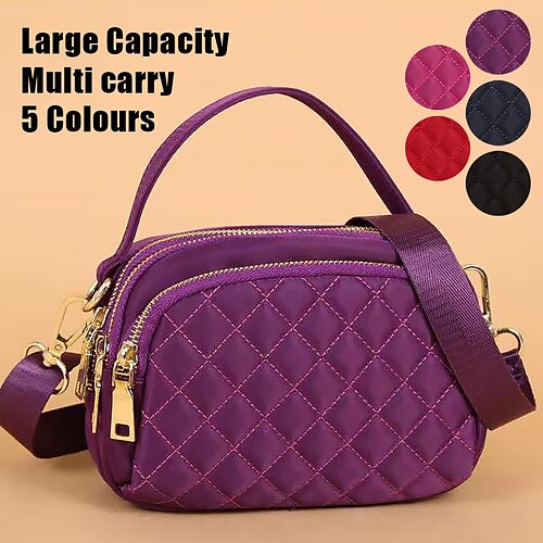 

Mujer Bolso bandolera Bolsa de hombro Teléfono Móvil Bolso Bolsa domo Paño Oxford Exterior Diario Festivos Cremallera Gran Capacidad Impermeable Ligero Color sólido Acolchado Granate Púrpura Cscuro