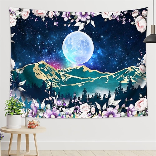 

Mond Berg hängende Tapisserie Wandkunst große Tapisserie Wandbild Dekor Fotografie Hintergrund Decke Vorhang Zuhause Schlafzimmer Wohnzimmer Dekoration