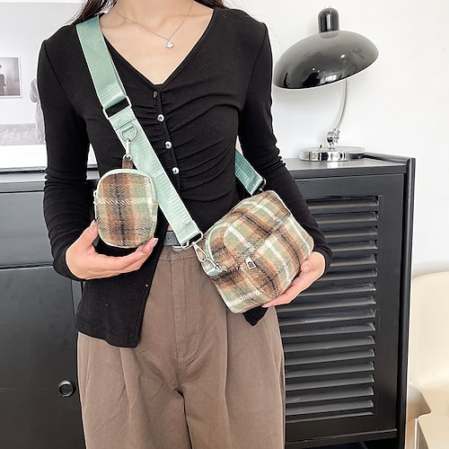 

Damen Umhängetasche Taschen-Set Nylon Täglich Festtage Klappbar Leichtgewichtig Geometrisch Rot Grün Kaffee