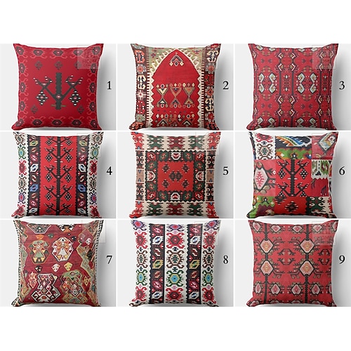 

Funda de almohada de doble cara kilim étnica del sur occidental, 1 pieza, funda de almohada cuadrada decorativa suave para dormitorio, sala de estar, sofá, silla