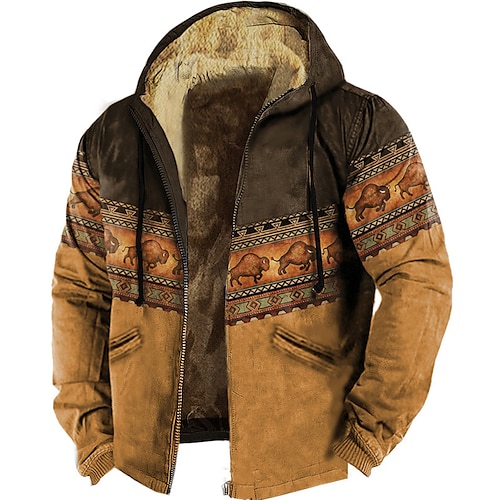 

Hombre Sudadera con capucha y cremallera completa Chaqueta Marrón Marrón 2 Marrón 4 Marrón 3 Con Capucha Animal Bloque de color Estampados Cremallera Estampado Casual Diario Festivos Impresión 3D