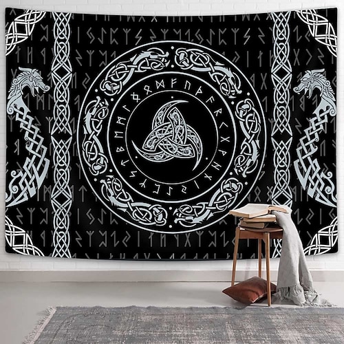 

Viking Totem Folk Art Hanging Tapestry Wall Art Large Tapestry Mural Decor Photograph Backdrop Blanket Curtain Home Bedroom Living Room Decoration