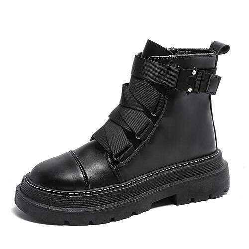 

Homme Bottes Bottes de Combat Bottes de mode Décontractées du quotidien Polyuréthane Confortable Bottes Mi-mollet Scotch Magique Noir Hiver