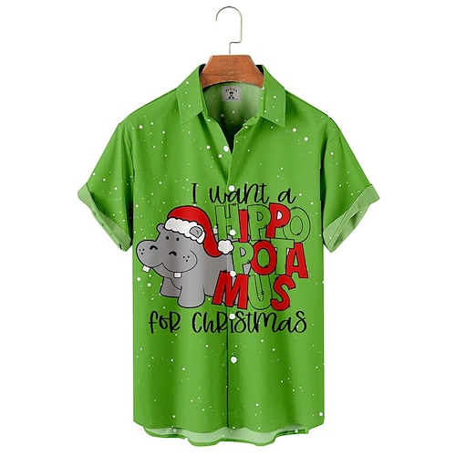 

El Grinch Grinch Camisas hawaianas Camisa hawaiana Estampado Gráfico Camisas Para Hombre Adulto Impresión 3D 100% Poliéster Fiesta