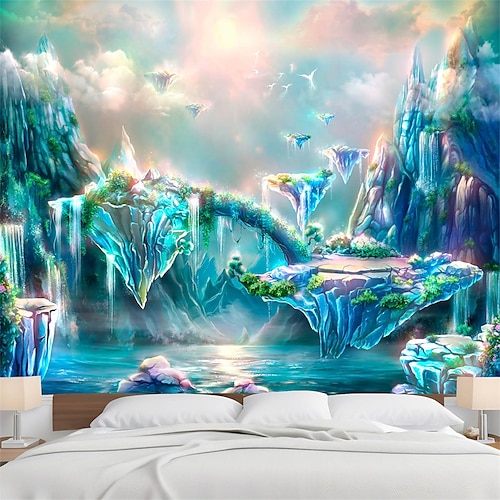 

Tapiz colgante de paisaje de fantasía, arte de pared, tapiz grande, decoración mural, fotografía, telón de fondo, manta, cortina, decoración para el hogar, dormitorio y sala de estar